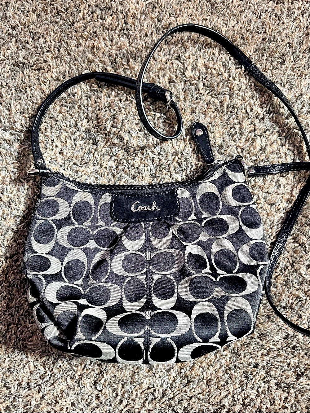Coach Black & White Crossbody Bag
